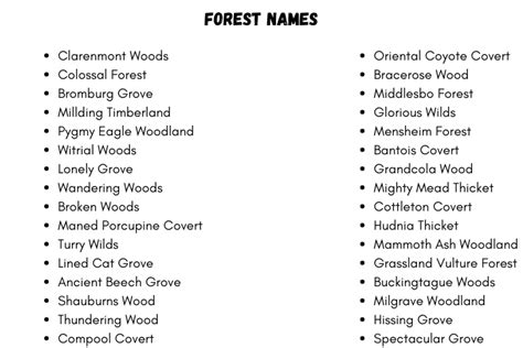 Magical forest names